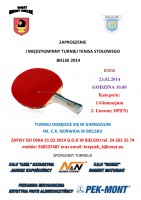 Zaproszenie na turniej tenisa stołowego